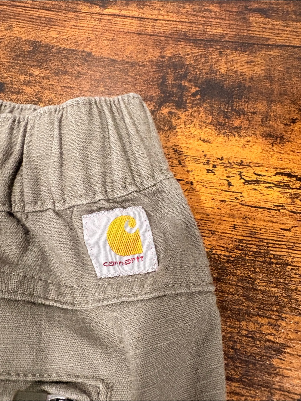 Carhartt Olive Green Elastic Waist Cargo Shorts